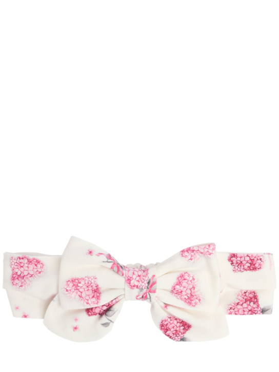 Monnalisa: Cerchietto per capelli in cotone stampato - Bianco - kids-girls_0 | Luisa Via Roma