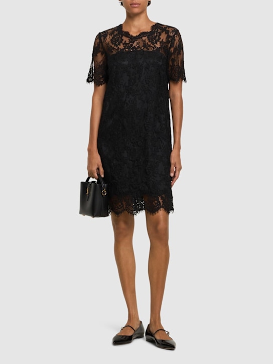 Ermanno Scervino: Short sleeve lace mini dress - women_1 | Luisa Via Roma