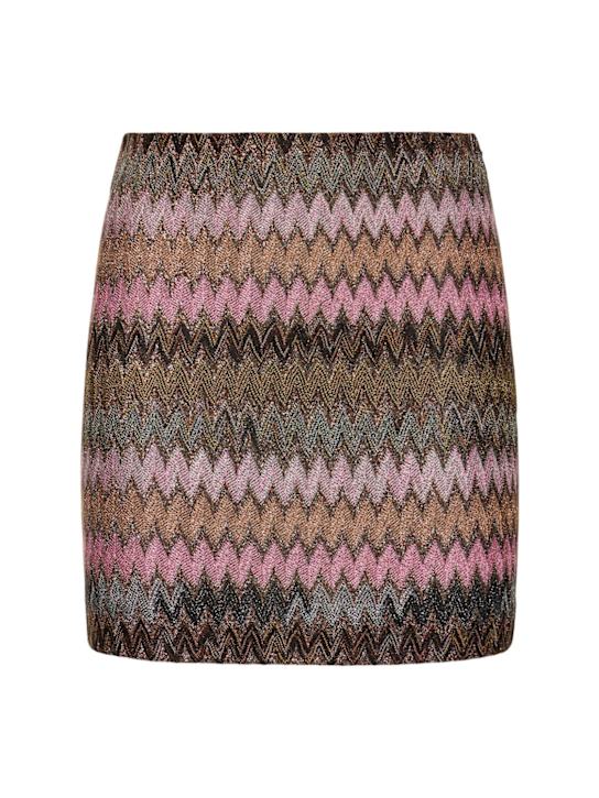 Missoni: Chevron lurex high rise mini skirt - women_0 | Luisa Via Roma