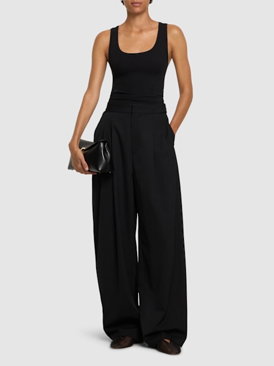 St. Agni: Adjustable pleated wool pants - women_1 | Luisa Via Roma