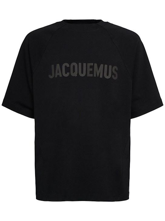 Jacquemus: Le t-shirt typo jacquemus logo t-shirt - men_0 | Luisa Via Roma