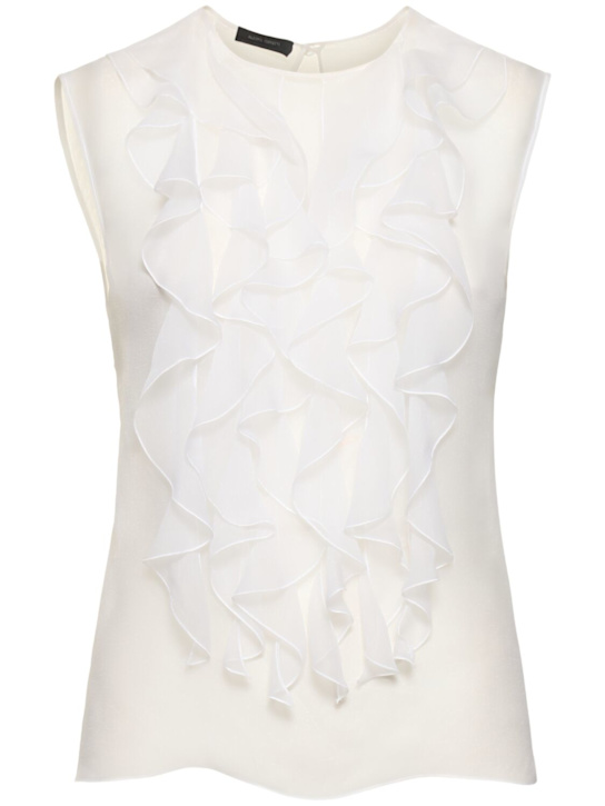Alberta Ferretti: Sleeveless chiffon top - women_0 | Luisa Via Roma