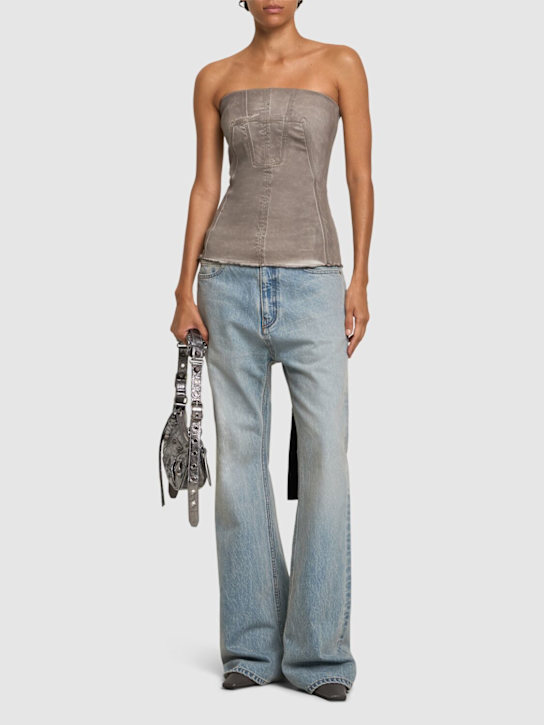 Rick Owens DRKSHDW: Denim bustier top - women_1 | Luisa Via Roma