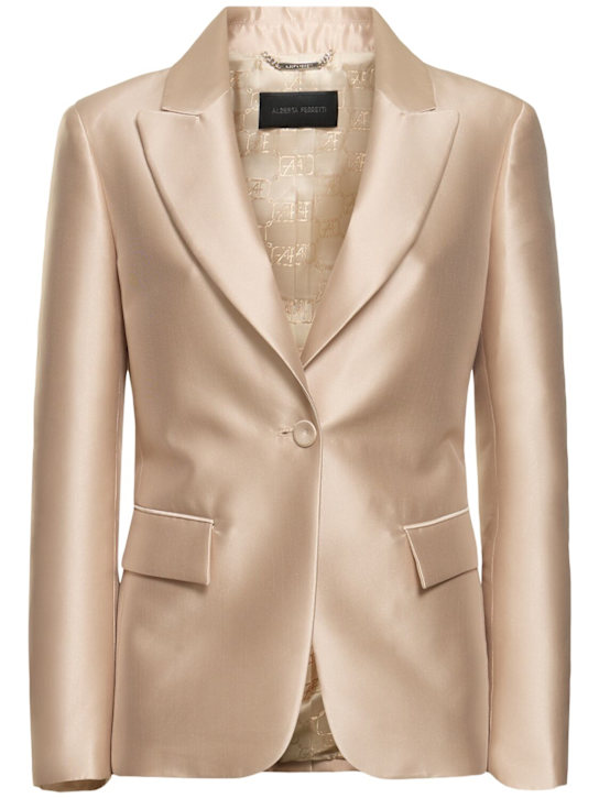Alberta Ferretti: Mikado single breast blazer - Ivory - women_0 | Luisa Via Roma