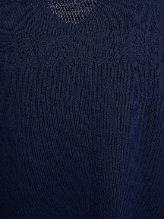Jacquemus: Le polo maille logo polo - Navy - men_4 | Luisa Via Roma
