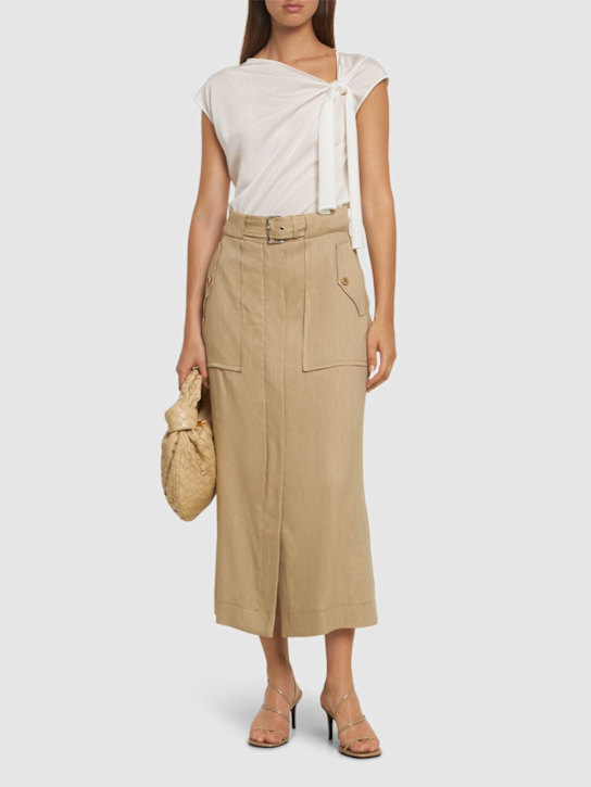 Alberta Ferretti: シャイニービスコーストップ - women_1 | Luisa Via Roma