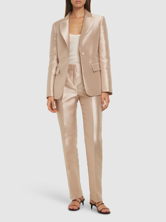 Alberta Ferretti: Mikado single breast blazer - Ivory - women_1 | Luisa Via Roma