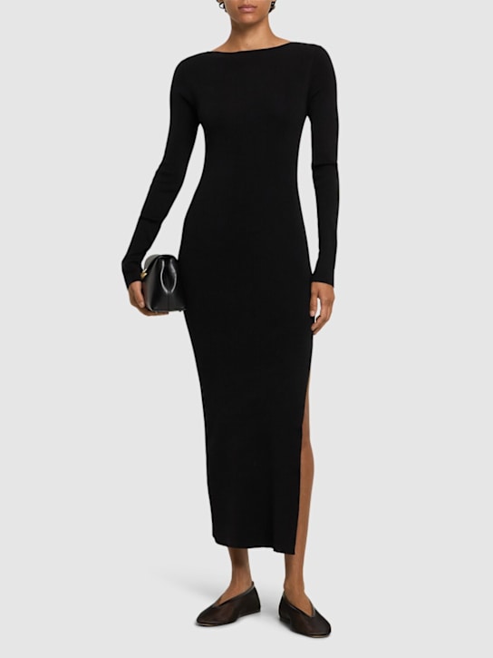 St. Agni: Reversible cut out knit midi dress - women_1 | Luisa Via Roma