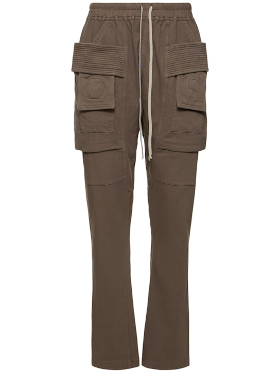 Rick Owens DRKSHDW: Creatch cotton drawstring cargo pants - men_0 | Luisa Via Roma