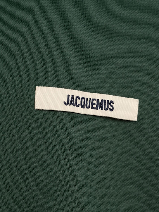 Jacquemus: Le Cotton Gros Grain sweatshirt - Dark Green 2 - men_4 | Luisa Via Roma
