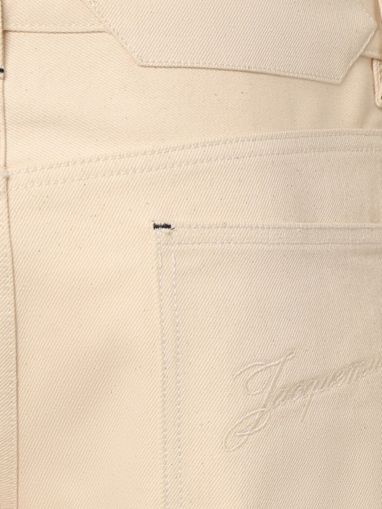 Jacquemus: Le de-nîmes venice cotton denim jeans - Off-White - men_3 | Luisa Via Roma