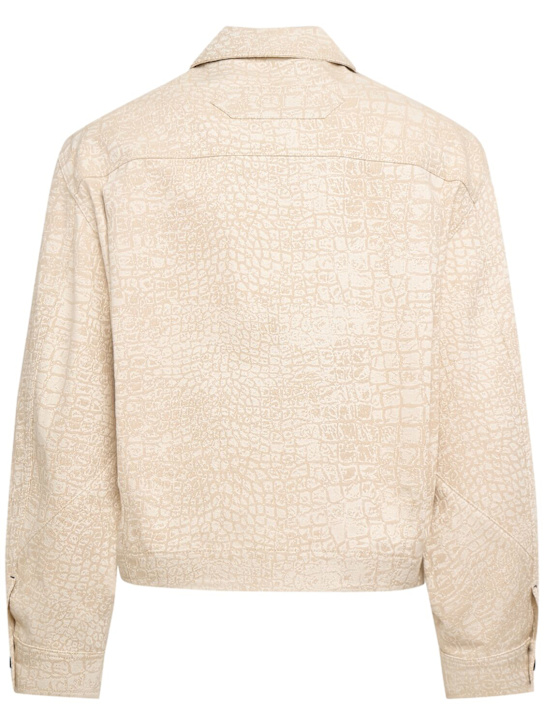Jacquemus: La veste de-nîmes croc print jacket - Croco Beige - men_1 | Luisa Via Roma