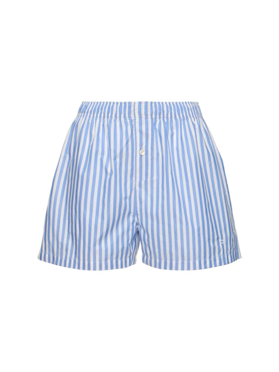 Philosophy Di Lorenzo Serafini: Striped cotton blend poplin shorts - women_0 | Luisa Via Roma