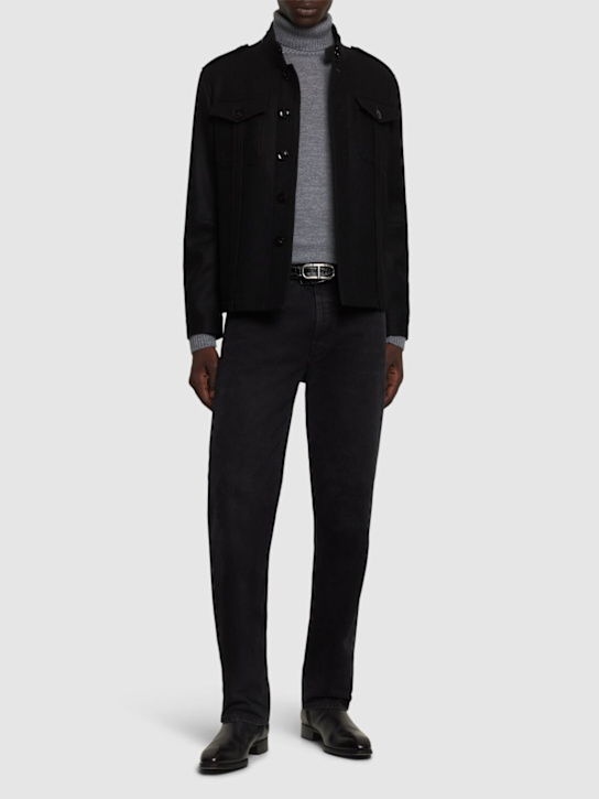 Tom Ford: Japanese felt stand collar casual jacket - men_1 | Luisa Via Roma