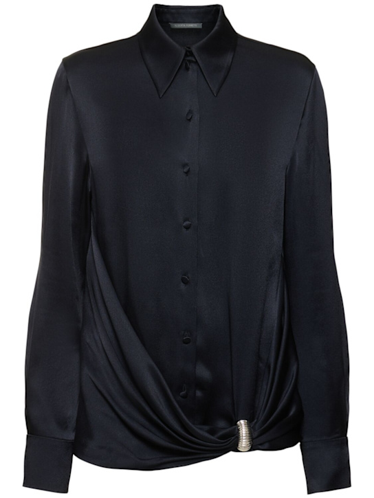 Draped satin shirt - Thumbnail 1