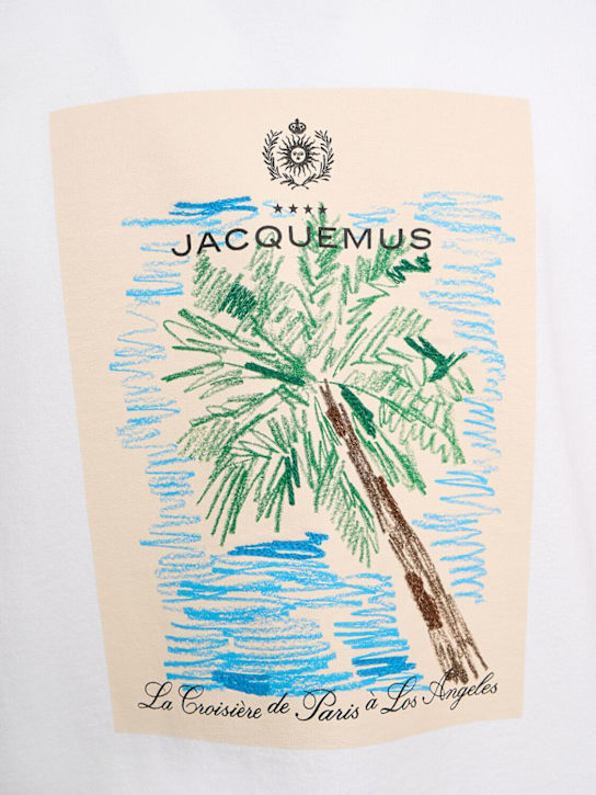 Jacquemus: Le t-shirt marino cotton logo t-shirt - White/Beige - men_4 | Luisa Via Roma