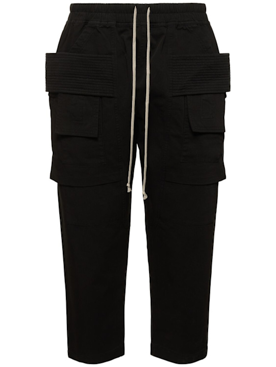 Rick Owens DRKSHDW: Creatch cropped drawstring cargo pants - men_0 | Luisa Via Roma