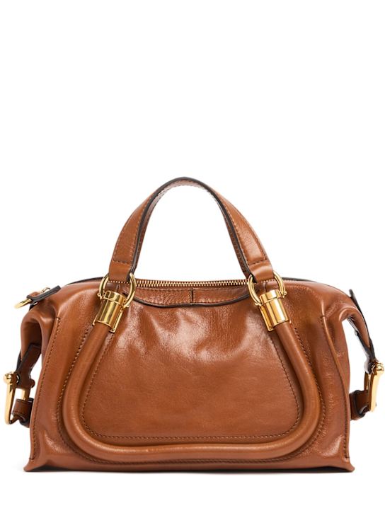 Chloé: Paraty 24 shiny leather bag - Brown - women_0 | Luisa Via Roma