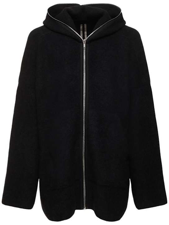 Rick Owens: Gimp hooded knit jacket - men_0 | Luisa Via Roma