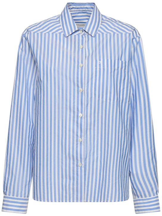 Philosophy Di Lorenzo Serafini: Striped cotton blend poplin shirt - women_0 | Luisa Via Roma