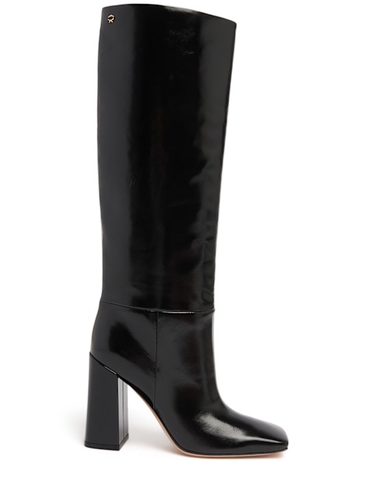 Gianvito Rossi: 95mm Vanta patent leather boots - women_0 | Luisa Via Roma