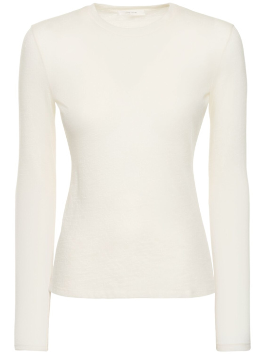 The Row: Top Iverness in cashmere - Bianco - women_0 | Luisa Via Roma