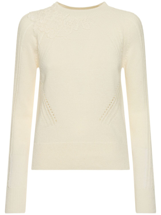 Ermanno Scervino: Embroidered knit crewneck sweater - women_0 | Luisa Via Roma