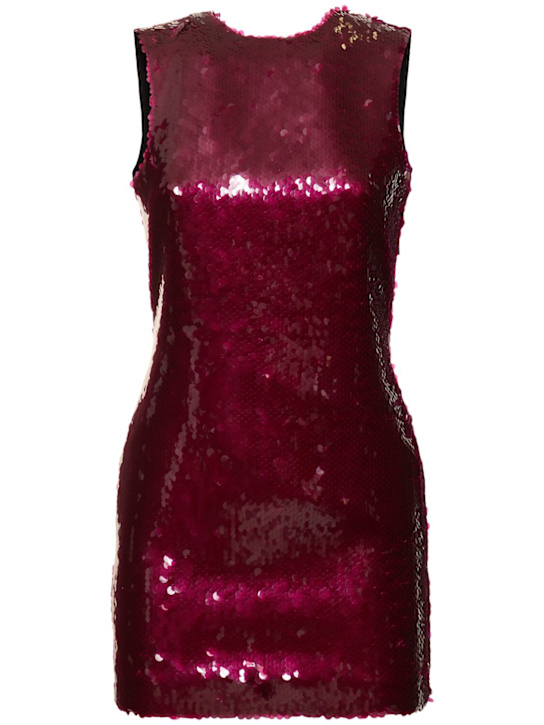 16arlington: Ray sleeveless sequined mini dress - Red - women_0 | Luisa Via Roma