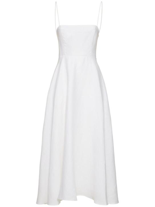 Reformation: Monette linen midi dress - White - women_0 | Luisa Via Roma