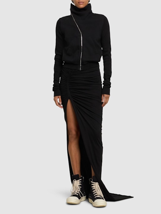 Rick Owens DRKSHDW: Mountain jersey turtleneck sweatshirt - women_1 | Luisa Via Roma