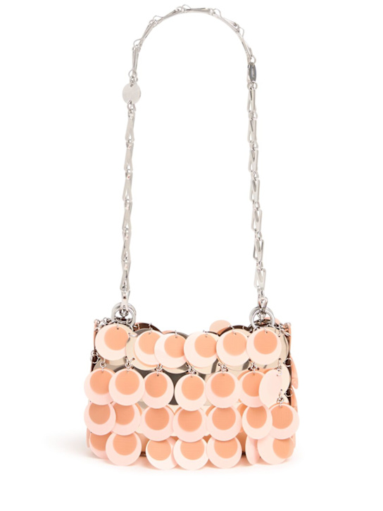 Rabanne: Oversized sequin shoulder bag - Pink/Gold - women_0 | Luisa Via Roma