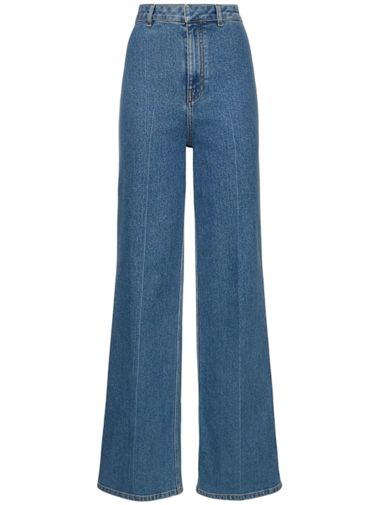 High waist denim wide leg jeans - Thumbnail 1