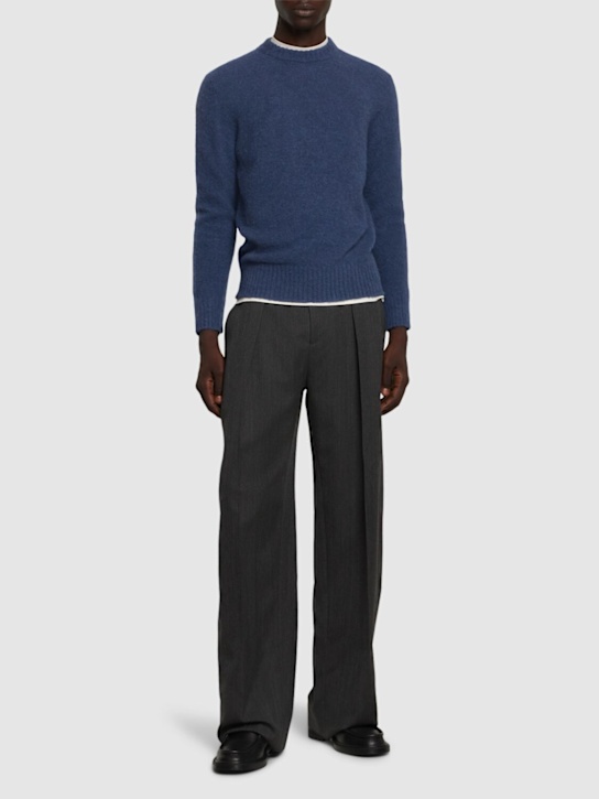 Piacenza Cashmere: Wool knit crewneck sweater - men_1 | Luisa Via Roma