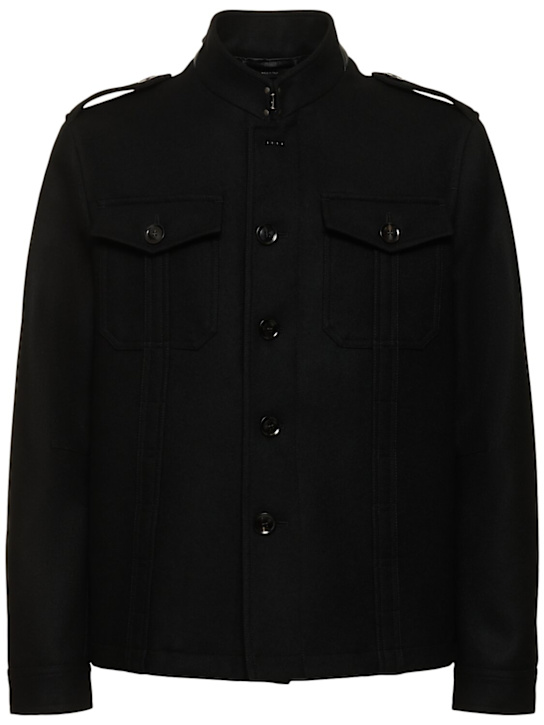 Tom Ford: Japanese felt stand collar casual jacket - men_0 | Luisa Via Roma