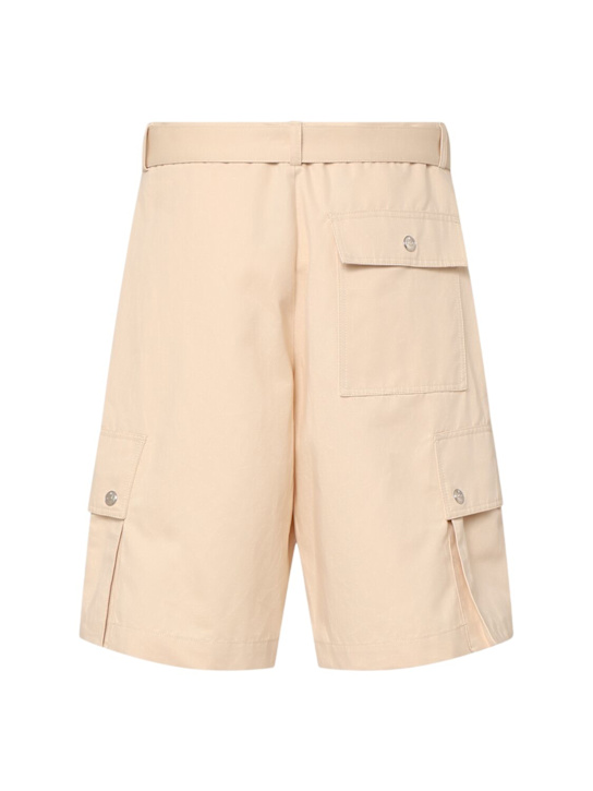Jacquemus: Le cargo bermuda cotton & linen shorts - Beige - men_1 | Luisa Via Roma
