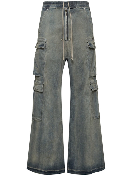 Rick Owens DRKSHDW: Jumbo Belas double denim cargo pants - men_0 | Luisa Via Roma