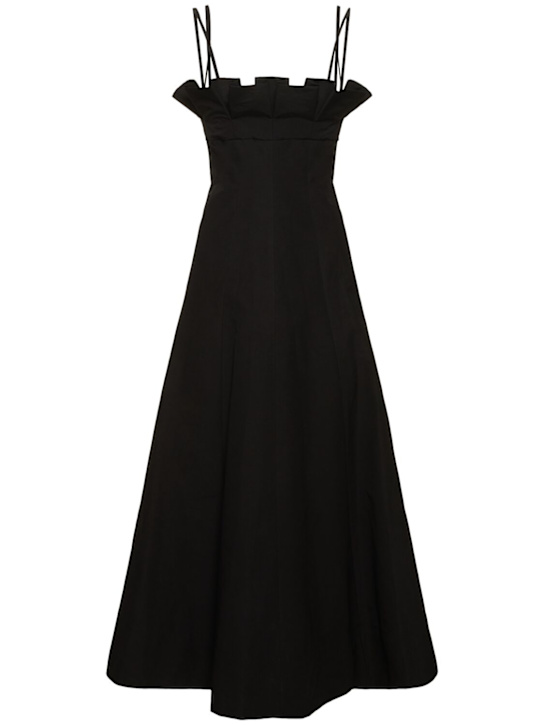 Ruched cotton blend long dress - Thumbnail 1