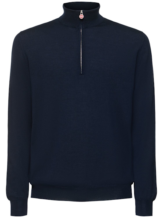 Kiton: Cashmere bend half zip knitwear - men_0 | Luisa Via Roma