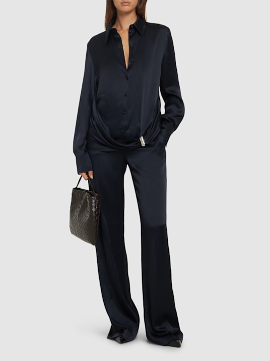 Draped satin shirt - Thumbnail 2