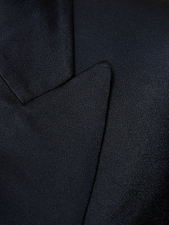 Alberta Ferretti: Satin single breast blazer - Navy - women_3 | Luisa Via Roma