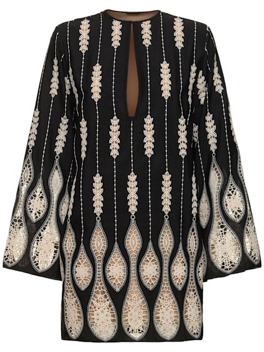 Johanna Ortiz: Vision Seeking eyelet tech mini dress - women_0 | Luisa Via Roma