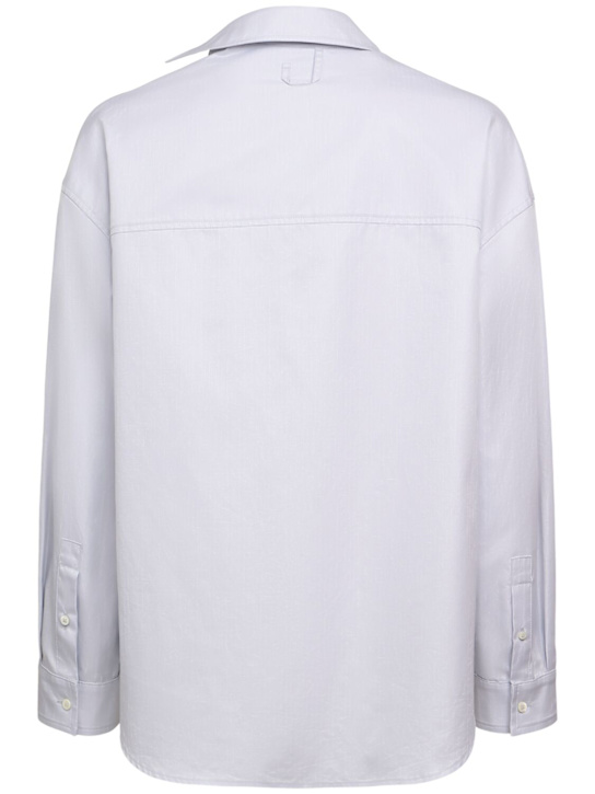 Jacquemus: La chemise cuadro cotton asymmetric - Light Grey - men_3 | Luisa Via Roma
