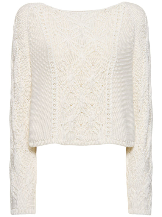 Alberta Ferretti: Embroidered knit sweater - women_0 | Luisa Via Roma
