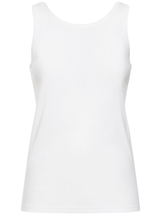 The Row: Frankie cotton jersey tank top - White - women_0 | Luisa Via Roma