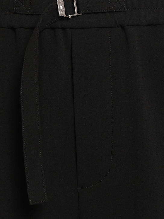 AMI Paris: Oversized cotton Bermuda shorts - Black - men_4 | Luisa Via Roma
