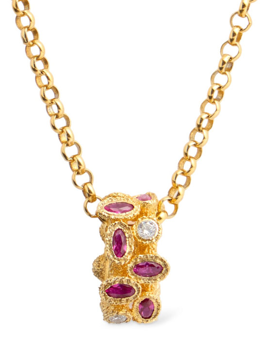 Peracas: Amelia Twist long necklace - Fucshia - women_0 | Luisa Via Roma