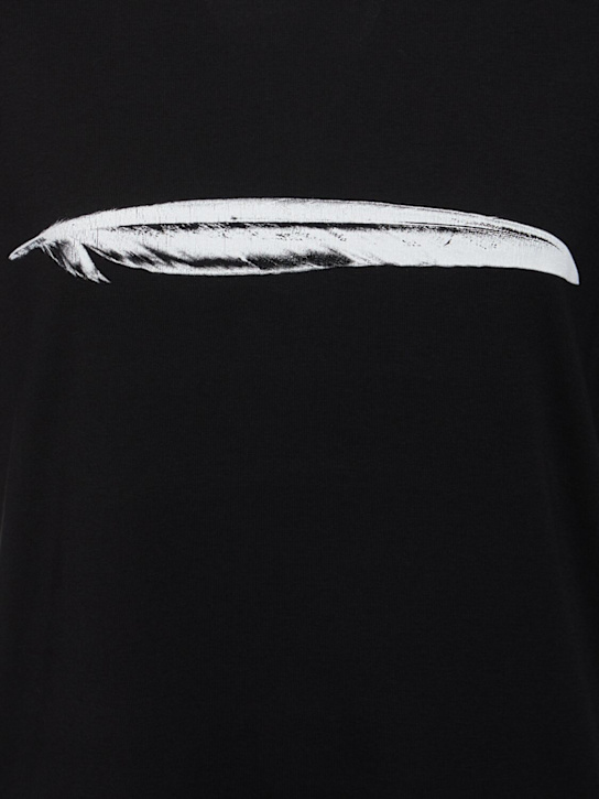 Ann Demeulemeester: Baptist feather print cotton t-shirt - women_3 | Luisa Via Roma