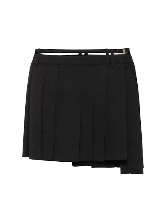 Acne Studios: Ipleat wool blend suiting mini skirt - women_0 | Luisa Via Roma