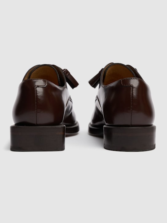 Jacquemus: Les derbies tressees lace-up shoes - Dark Brown - men_3 | Luisa Via Roma