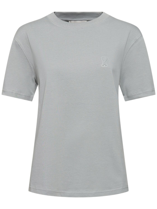 AMI Paris: Adc logo cotton t-shirt - women_0 | Luisa Via Roma